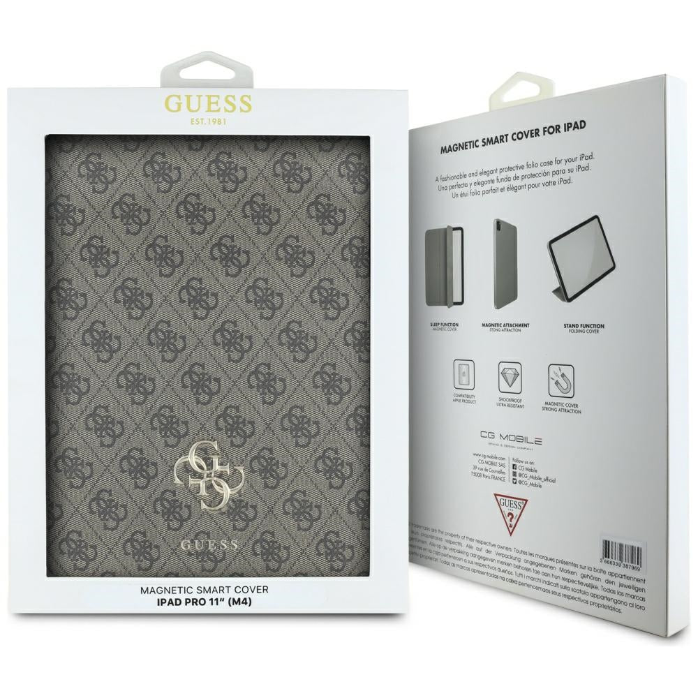Case for Apple iPad Pro 11 (2024), Guess, 4G Big Logo, Brown