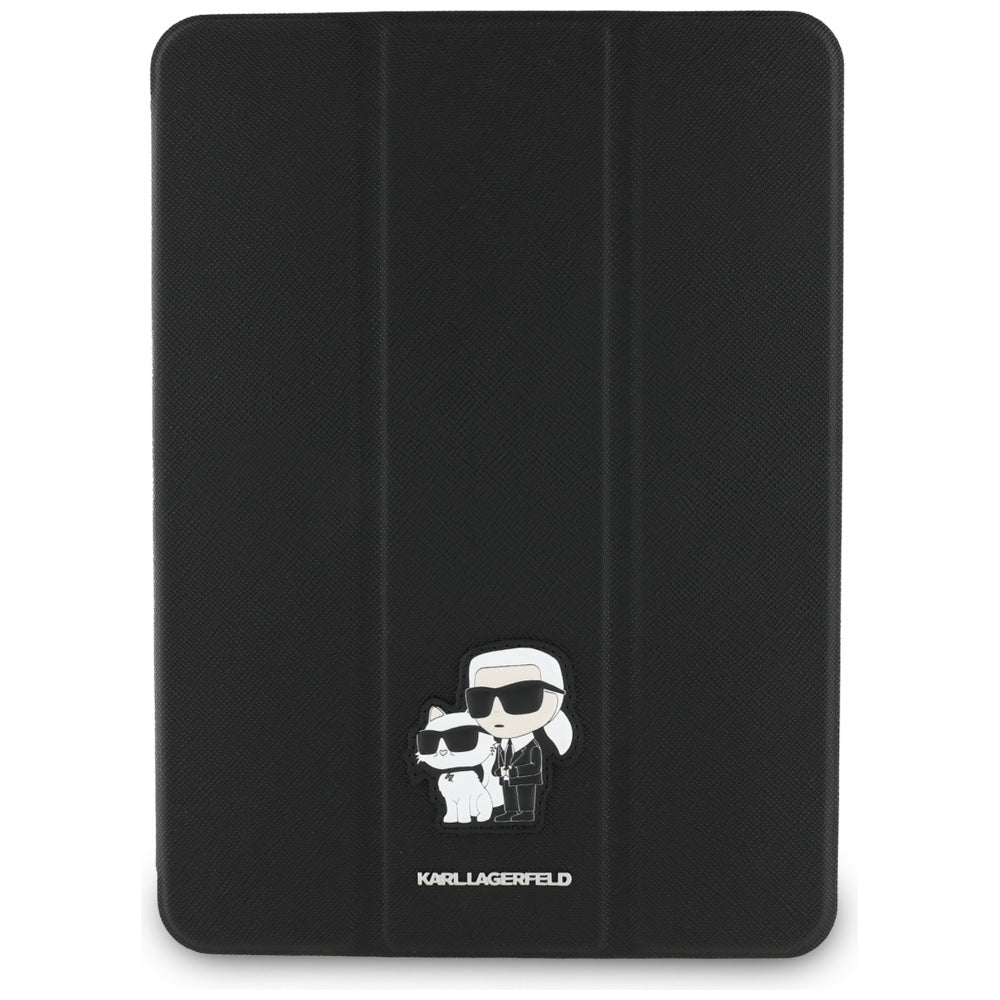 Case for Apple iPad Pro 11 (2024), Karl Lagerfeld, Saffiano Karl & Choupette, Black.