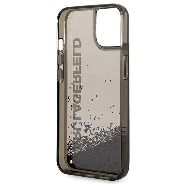Case for Apple iPhone 14 Plus, Karl Lagerfeld, Liquid Glitter KL Logo, Black