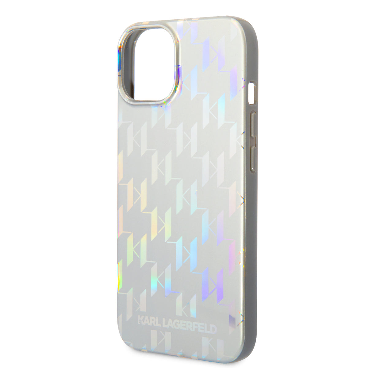 Case for Apple iPhone 14 Plus, Karl Lagerfeld, Monogram Iridescent, Silver