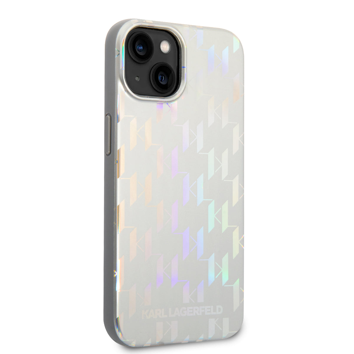 Case for Apple iPhone 14 Plus, Karl Lagerfeld, Monogram Iridescent, Silver