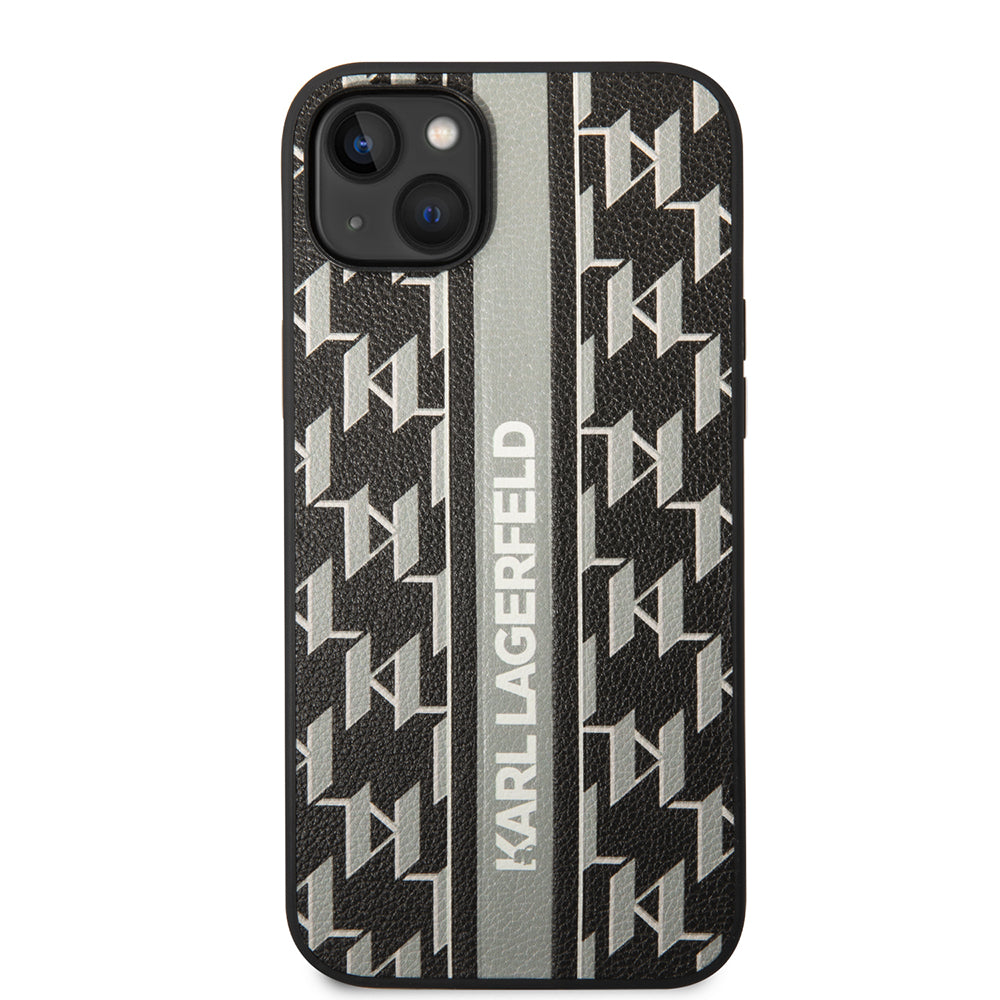Case for Apple iPhone 14 Plus, Karl Lagerfeld, Monogram Stripe, Grey