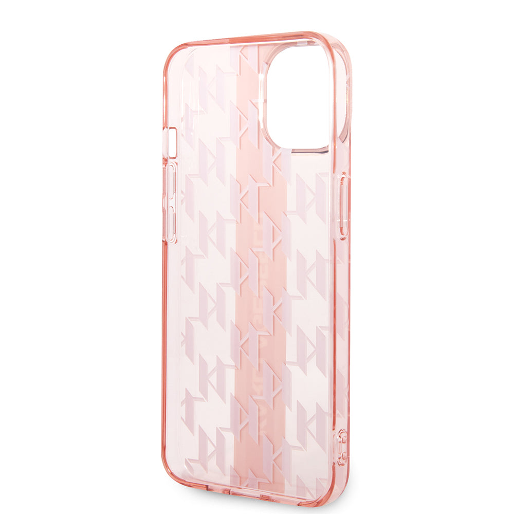 Case for Apple iPhone 14 Plus, Karl Lagerfeld, Monogram Stripe, Pink