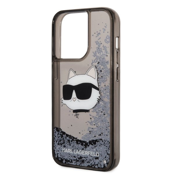 Case for Apple iPhone 14 Pro Max, Karl Lagerfeld, Glitter Choupette's Head, Black