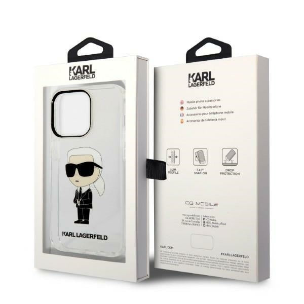Case for Apple iPhone 14 Pro Max, Karl Lagerfeld, Ikonik Karl, Transparent