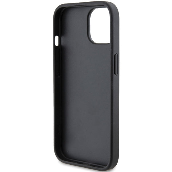 Case for Apple iPhone 15 Plus, Karl Lagerfeld, Diagonal Quilted K Pattern, Black