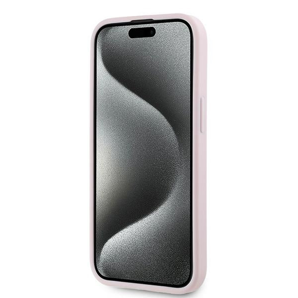 Case for Apple iPhone 15 Plus, Karl Lagerfeld, Diagonal Quilted Script, Pink
