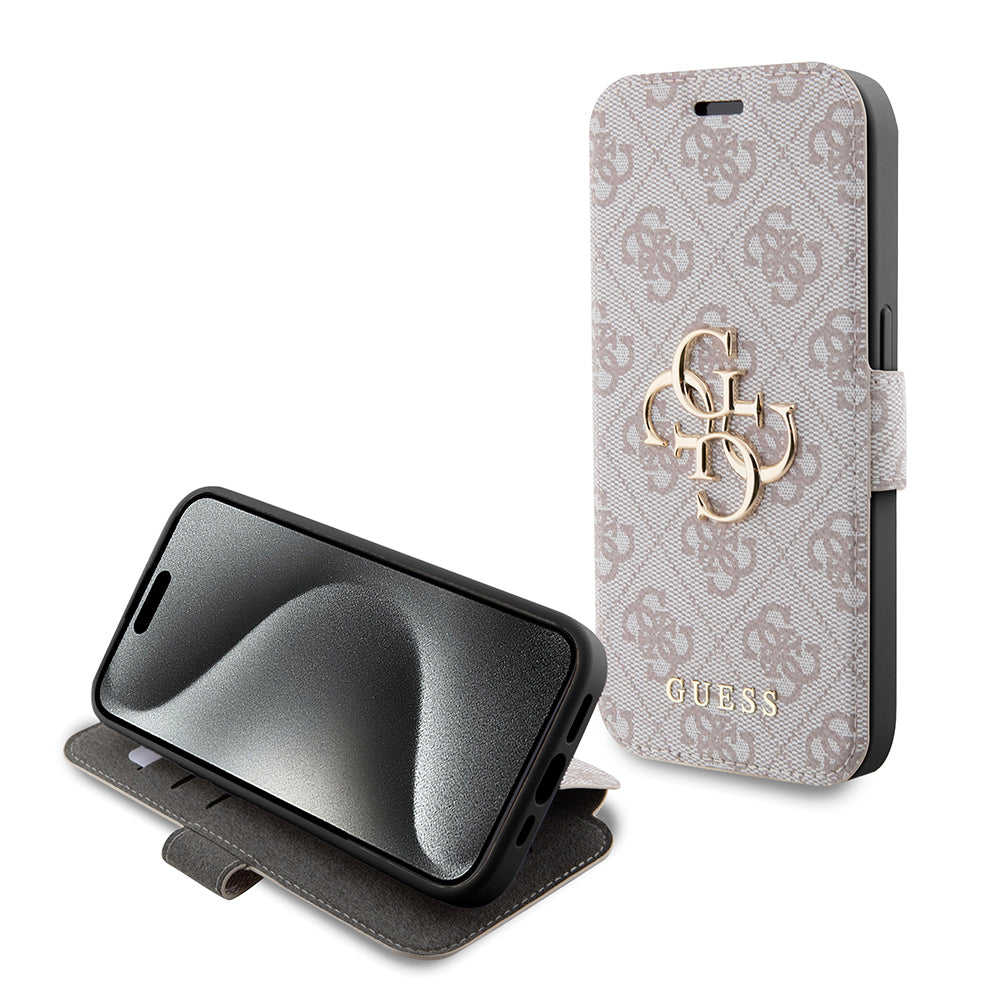 Case for Apple iPhone 15 Pro, Guess, 4G Book, Pink