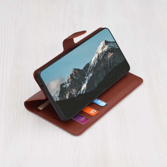 Case for Apple iPhone 15 Pro, Techsuit, Leather Folio, Brown