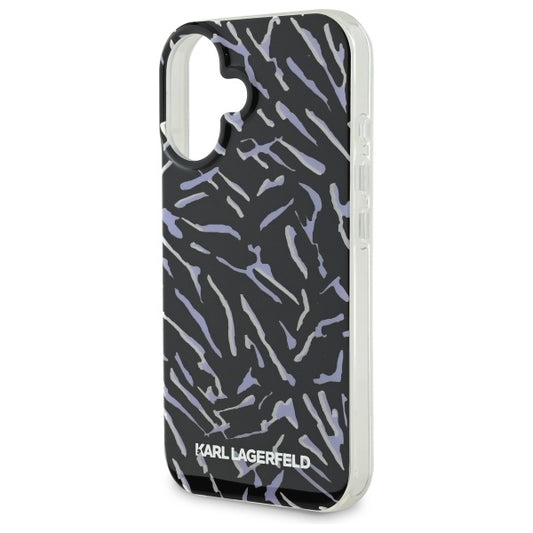 Case for Apple iPhone 16, Karl Lagerfeld, Zebra with Cord Strap, Purple