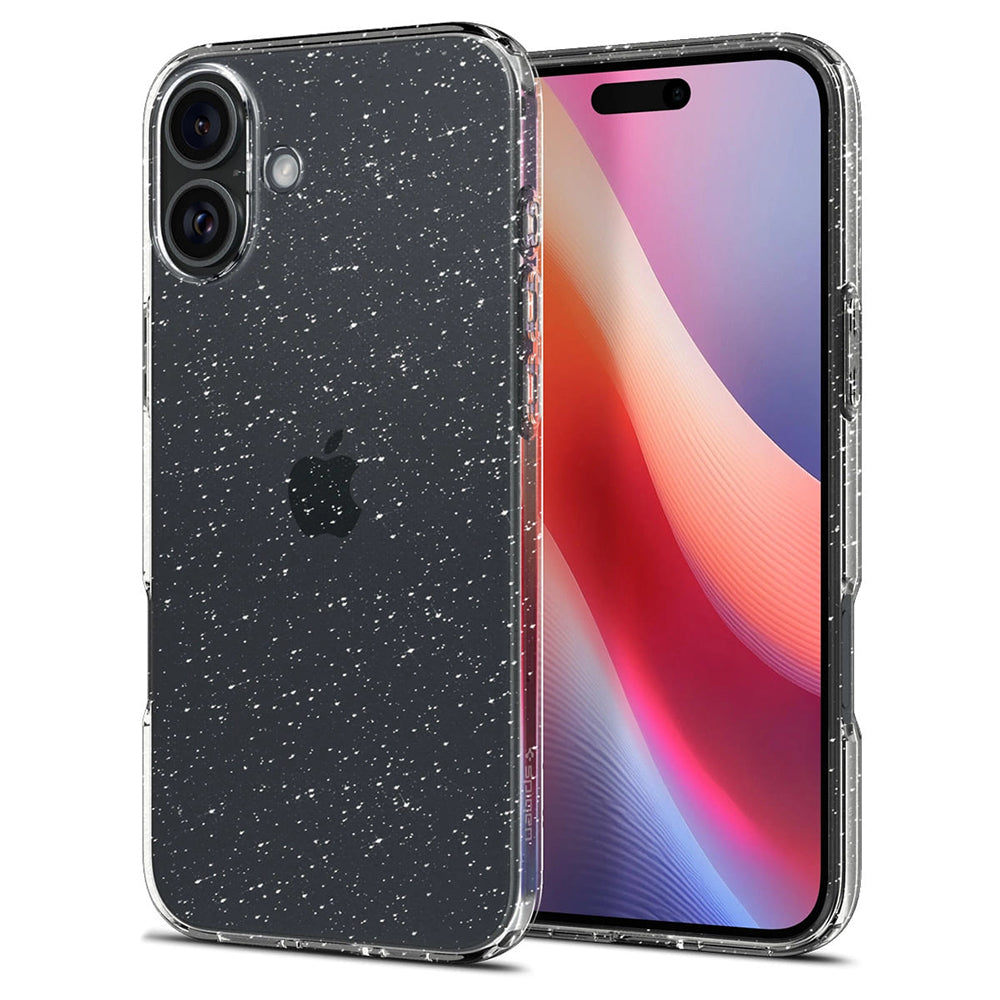 Case for Apple iPhone 16 Plus, Spigen, Liquid Crystal Glitter, Transparent ACS08065