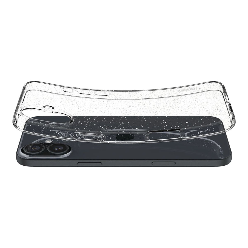 Case for Apple iPhone 16 Plus, Spigen, Liquid Crystal Glitter, Transparent ACS08065