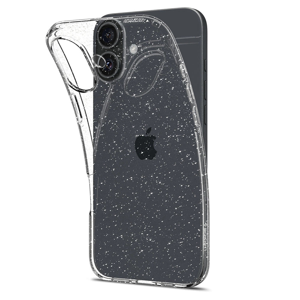 Case for Apple iPhone 16 Plus, Spigen, Liquid Crystal Glitter, Transparent ACS08065