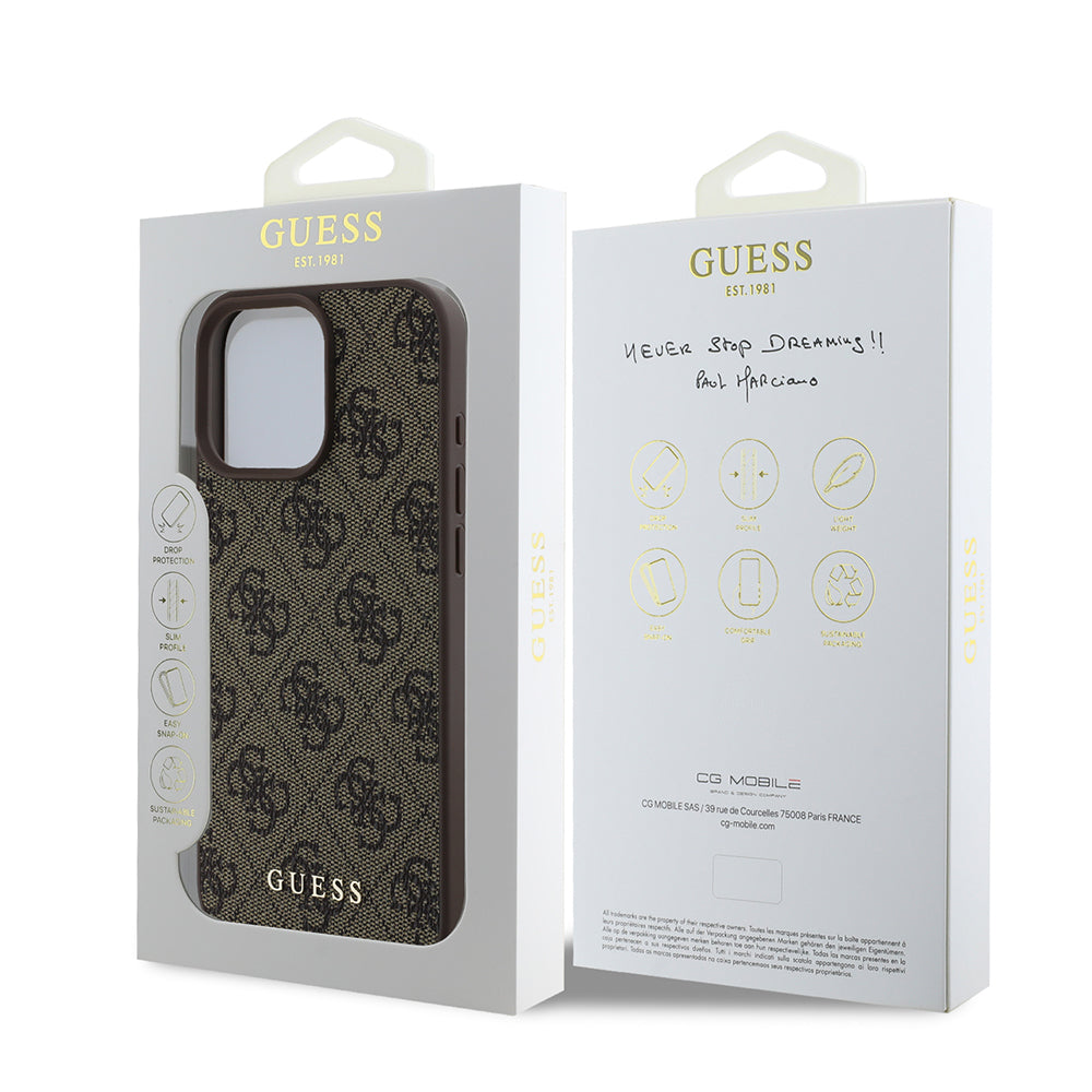 Case for Apple iPhone 16 Pro, Guess, 4G Classic, Black