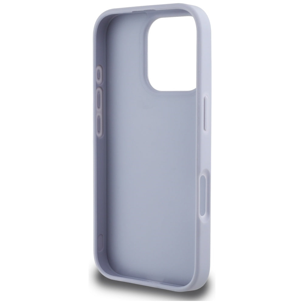 Case for Apple iPhone 16 Pro, Guess, Hot Stamp 4G Pattern Triangle Logo, Light Purple