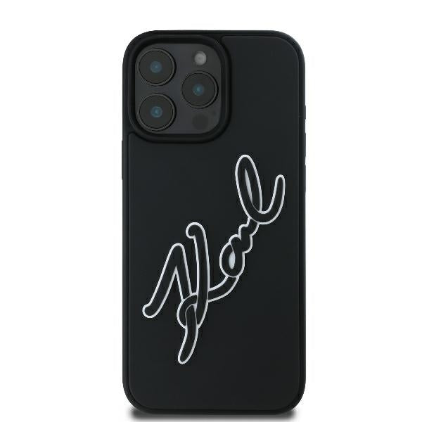 Case for Apple iPhone 16 Pro, Karl Lagerfeld, 3D Rubber Signature, Black