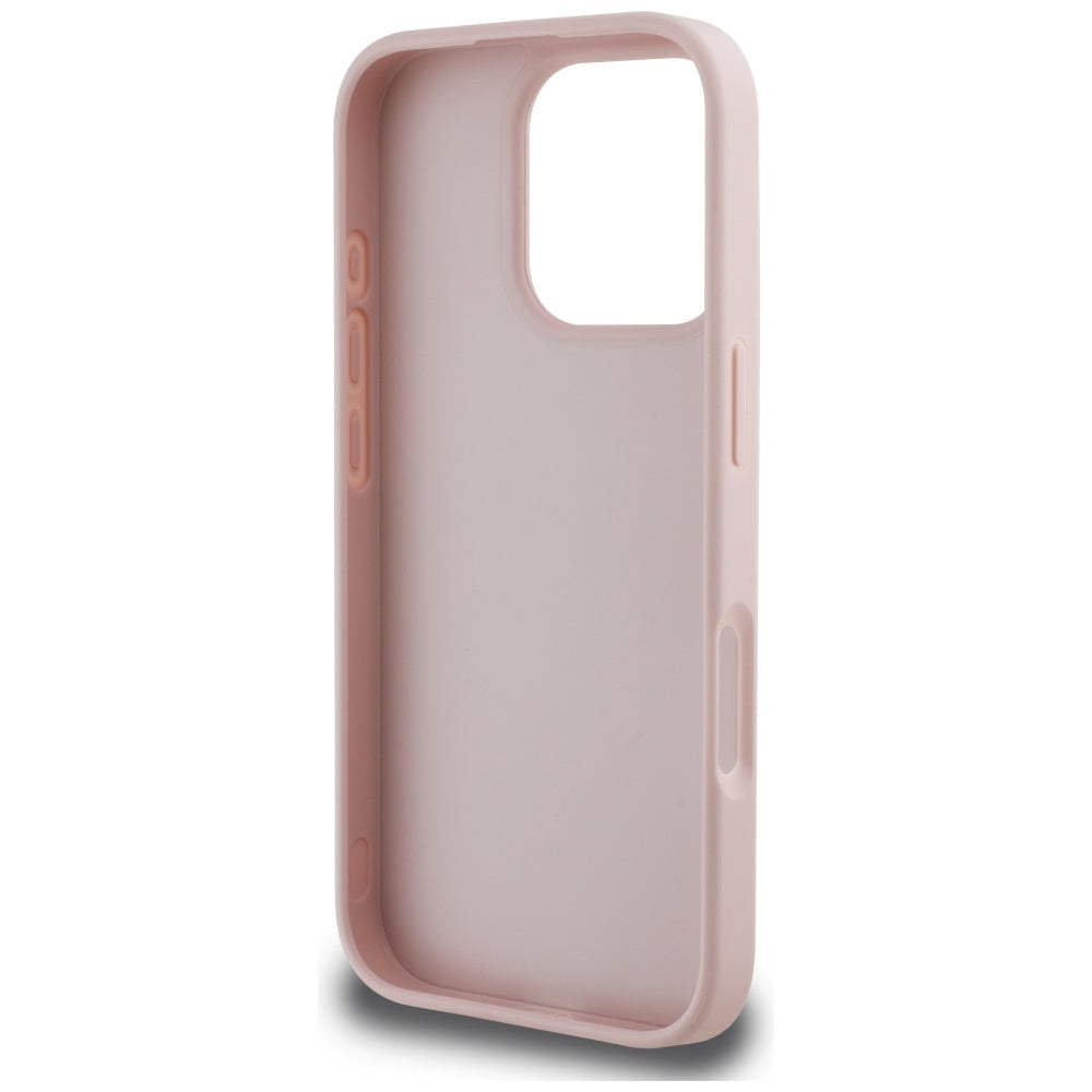 Case for Apple iPhone 16 Pro Max, Guess, Hot Stamp 4G Pattern Triangle Logo, Pink