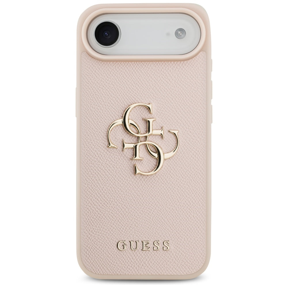 Case for Apple iPhone 17 Air, Guess, 4G Grained Big and Classic Logo, Pink