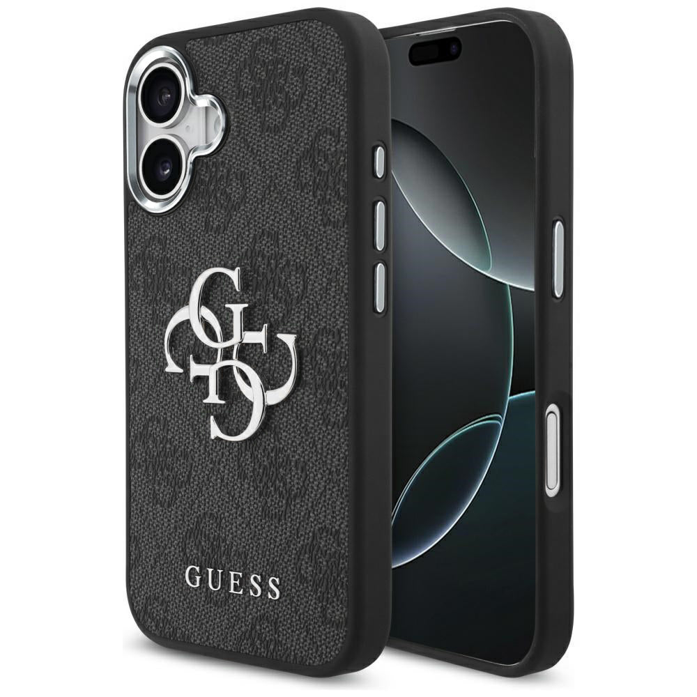 Case for Apple iPhone 17, Guess, Big 4G Logo Classic, Black Silver