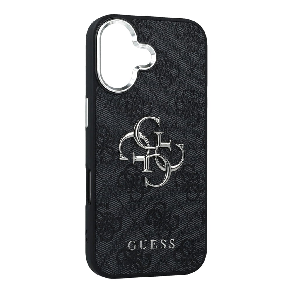 Case for Apple iPhone 17, Guess, Big 4G Logo Classic, Black Silver