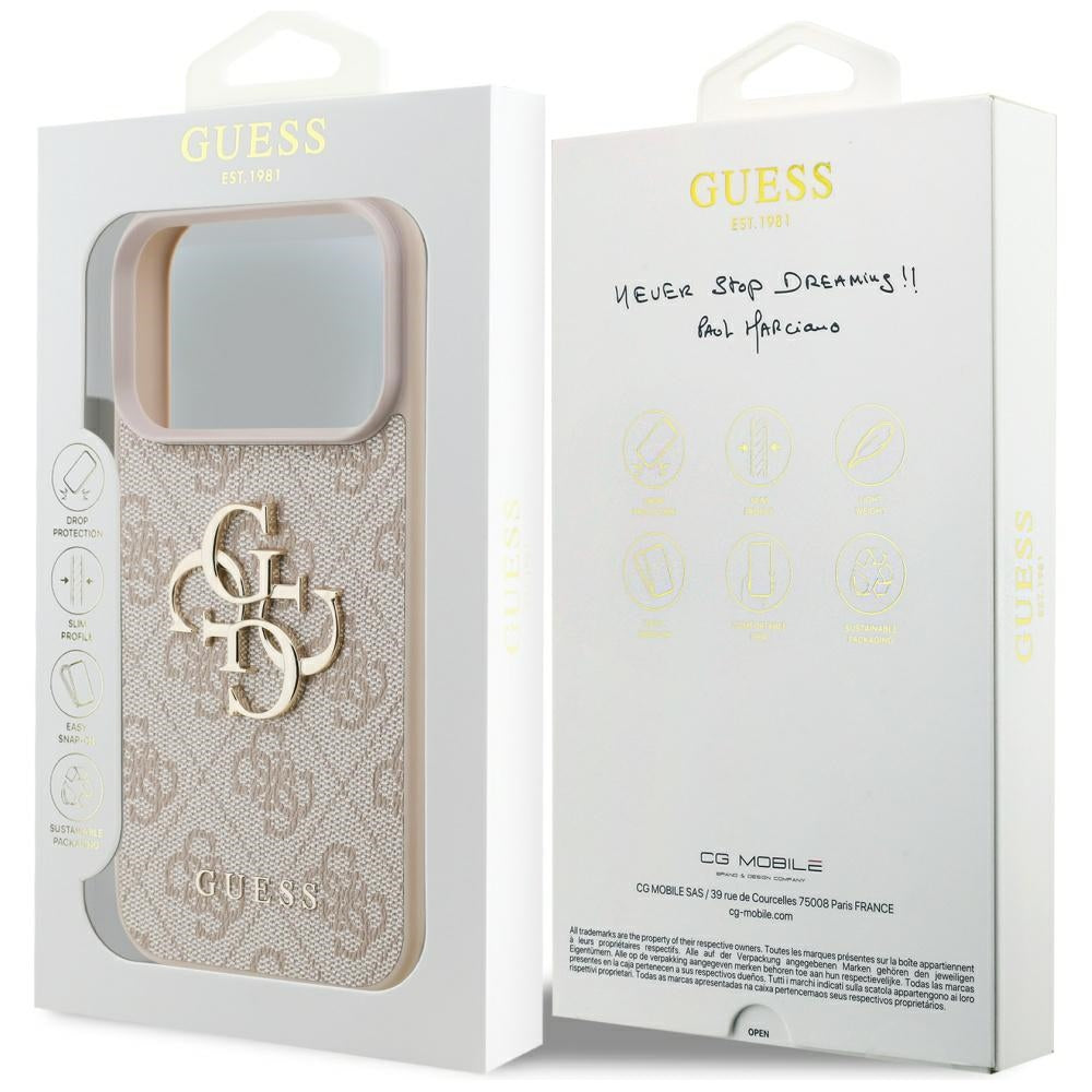 Case for Apple iPhone 17 Pro, Guess, 4G Big Logo, Pink