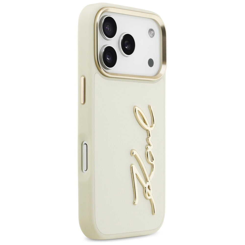 Case for Apple iPhone 17 Pro Max, Karl Lagerfeld, Script Logo, Beige