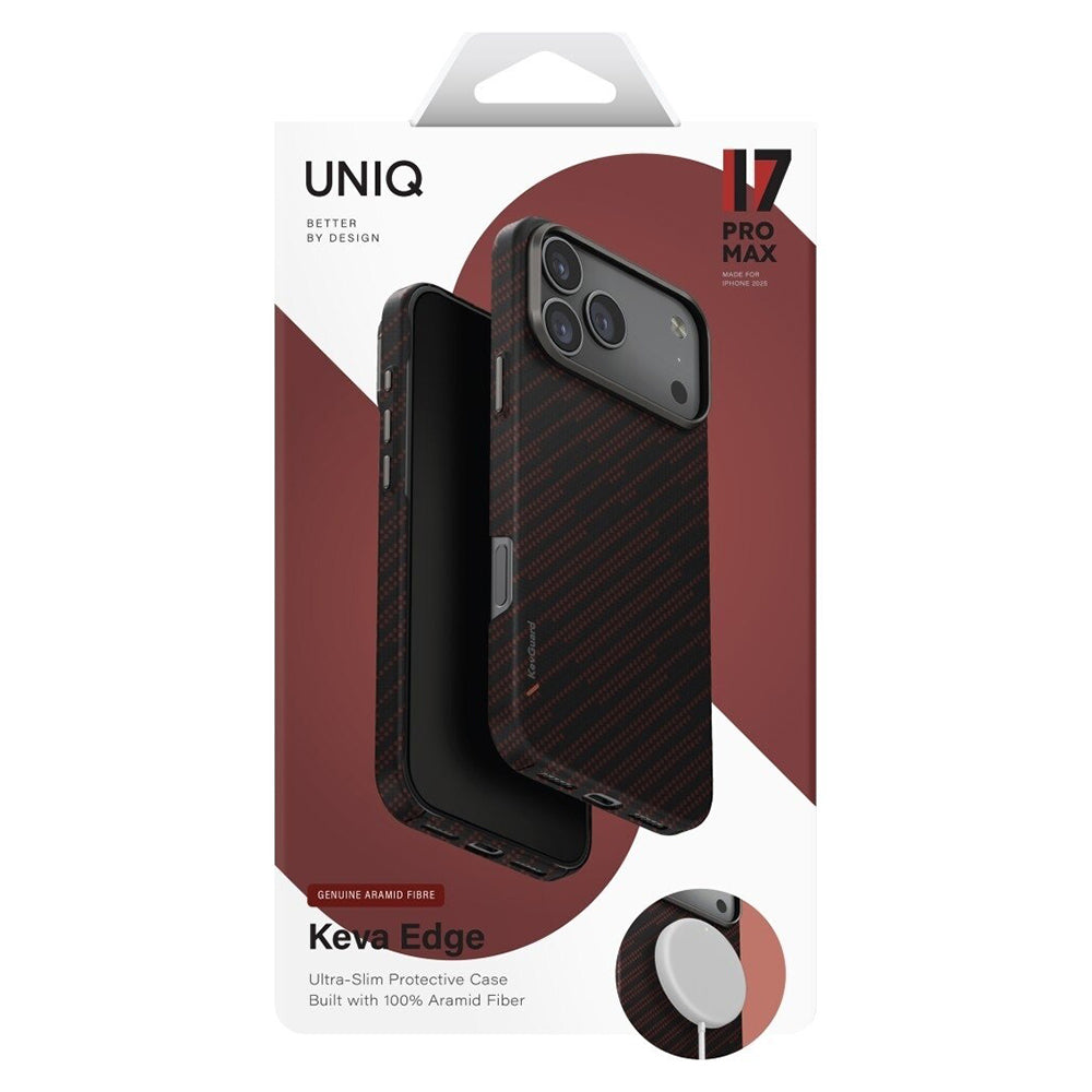 MagSafe Case for Apple iPhone 17 Pro, UNIQ, Keva MagClick, Black Red