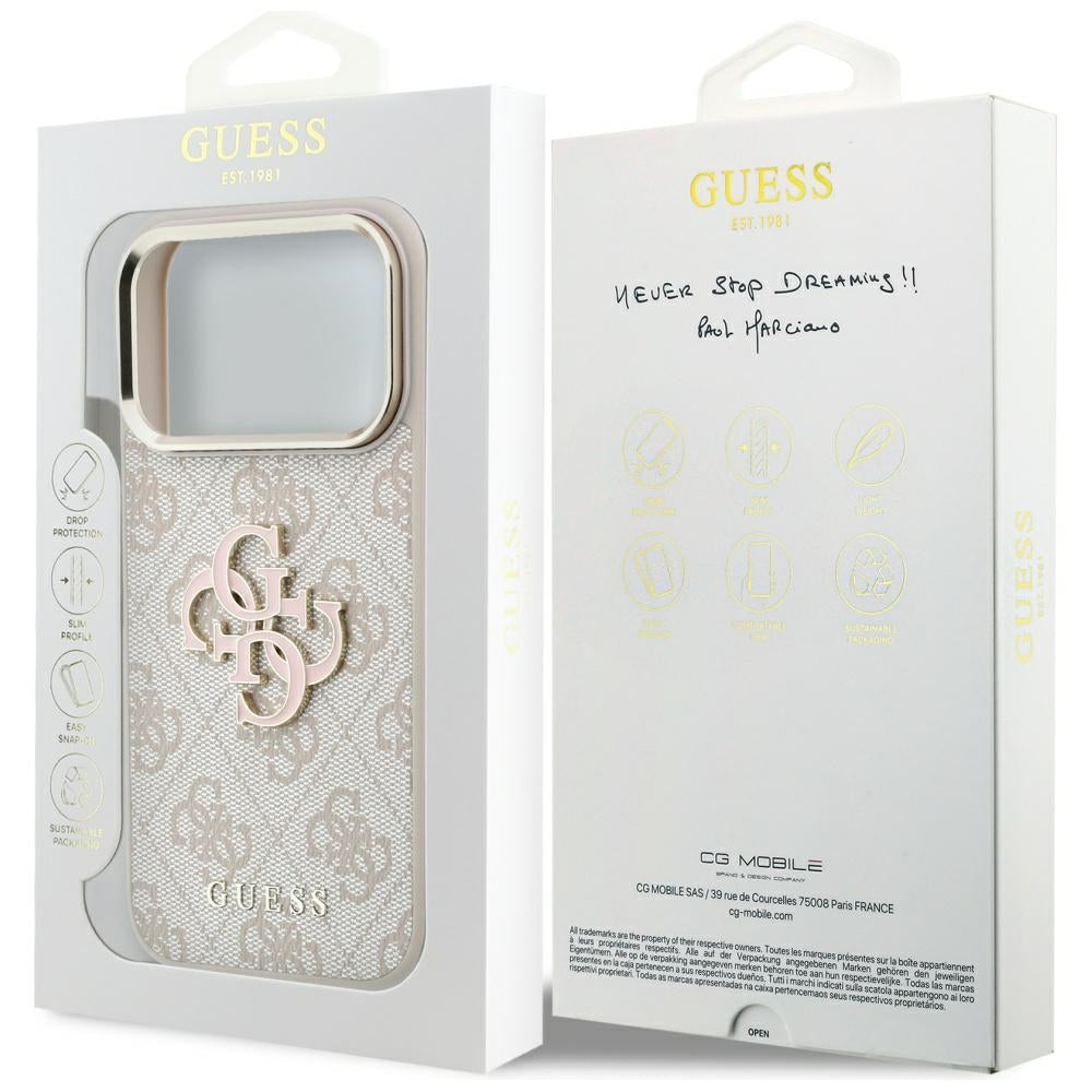 Case for Apple iPhone 18 Pro Max / 17 Pro Max, Guess, 4G Big Resin Logo, Pink