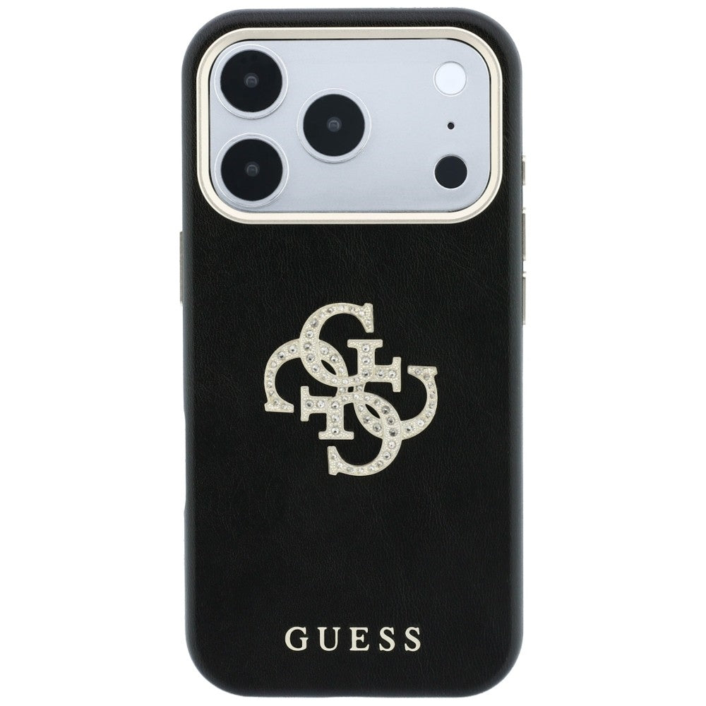 Case for Apple iPhone 18 Pro Max / 17 Pro Max, Guess, Smooth Big Strass Logo, Black