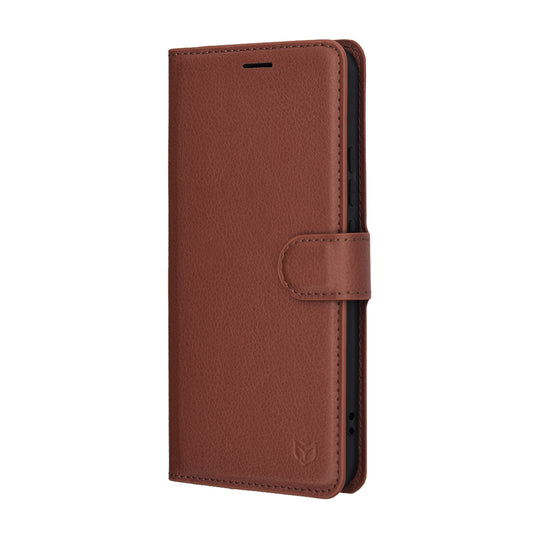 Case for Honor Magic8 Lite, Techsuit, Leather Folio, Brown
