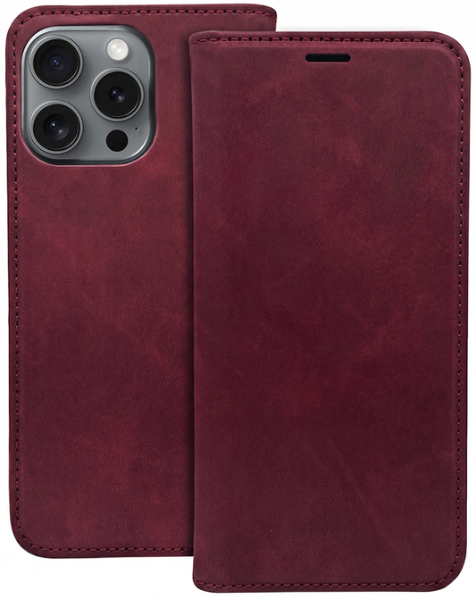 Case for Motorola Moto G34, OEM, Smart Suede, Burgundy