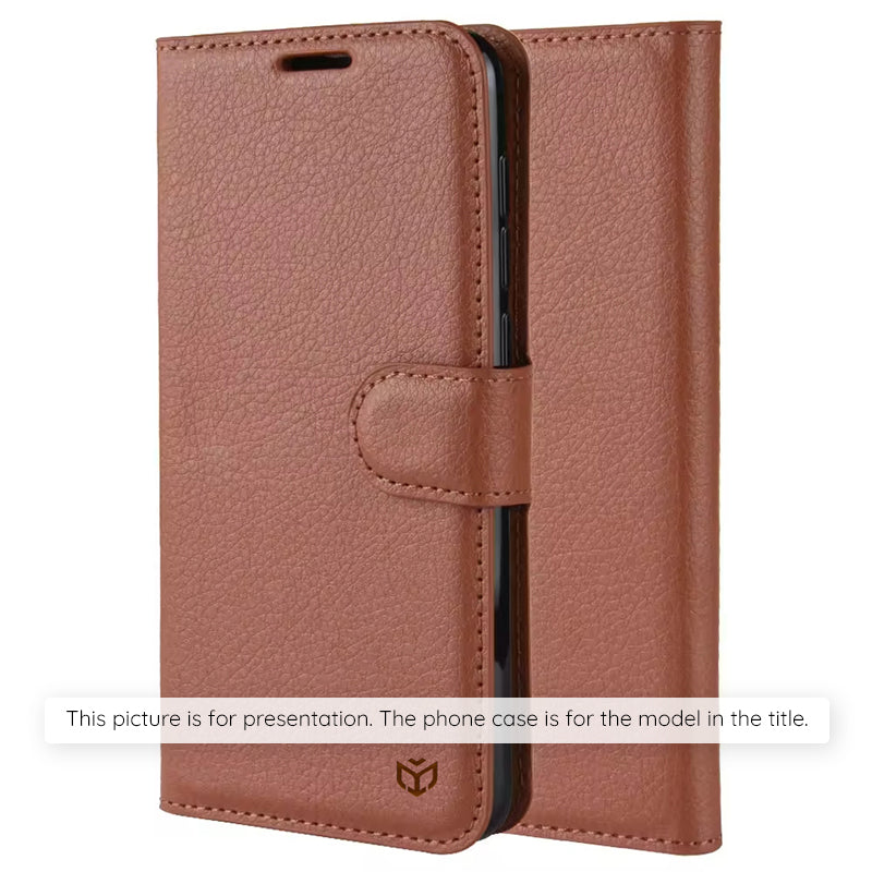 Case for Motorola Moto G15 / G15 Power, Techsuit, Leather Folio, Brown
