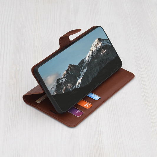 Case for Oppo Reno15 FS / Reno15 F, Techsuit, Leather Folio, Brown