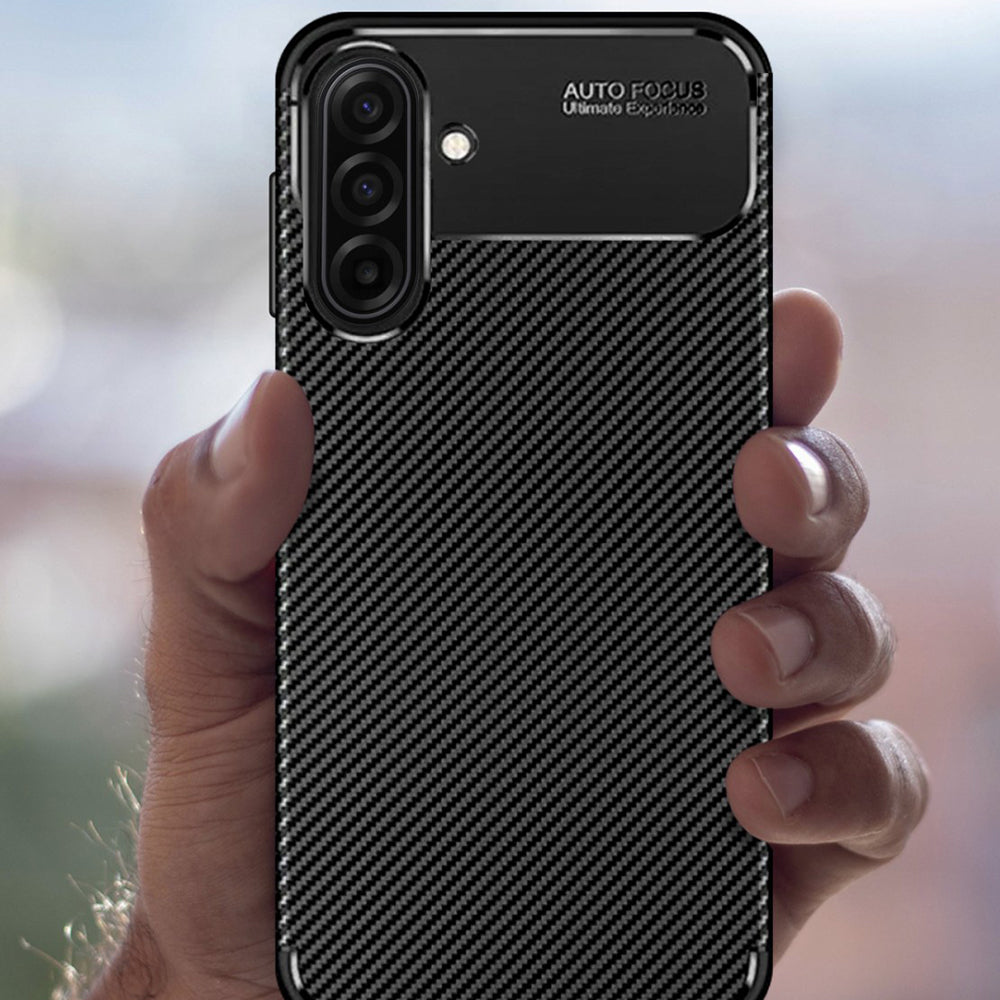 Case for Samsung Galaxy A17 5G A176, Techsuit, CarbonFiber, Black