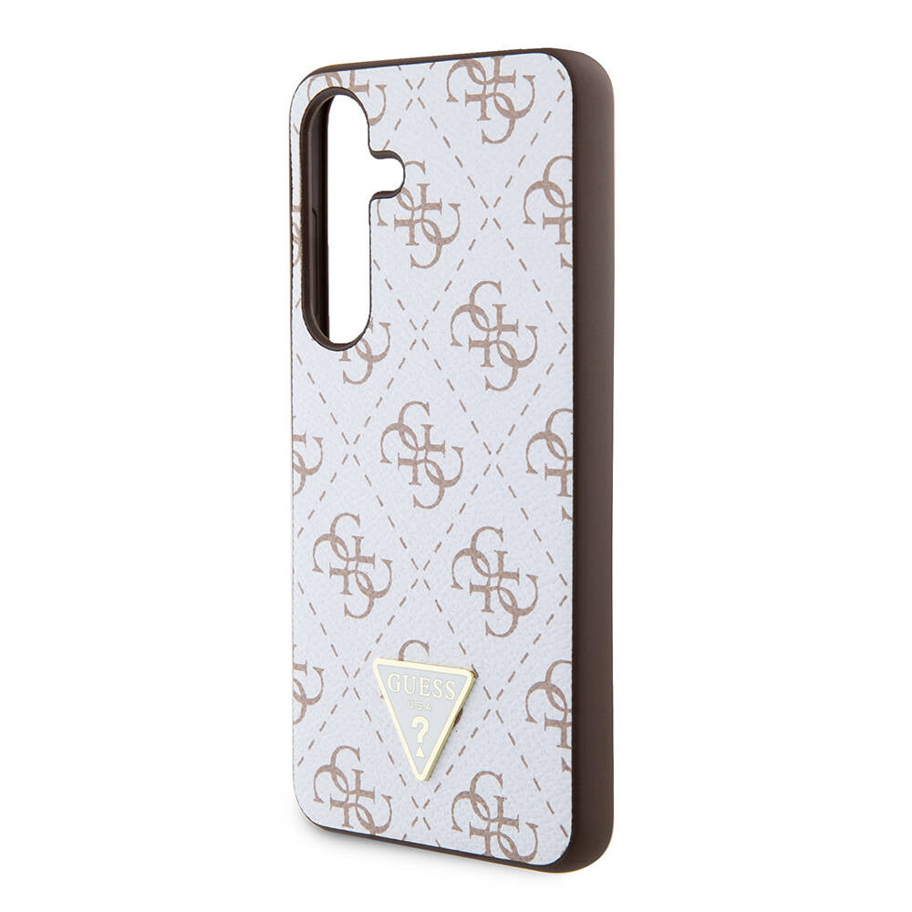Case for Samsung Galaxy S24+ S926, Guess, 4G Triangle Logo, White