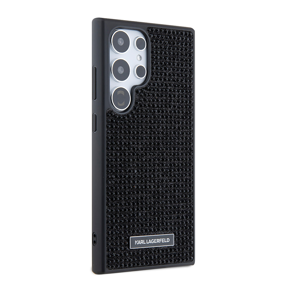Case for Samsung Galaxy S24 Ultra S928, Karl Lagerfeld, Rhinestone Metal Plate, Black