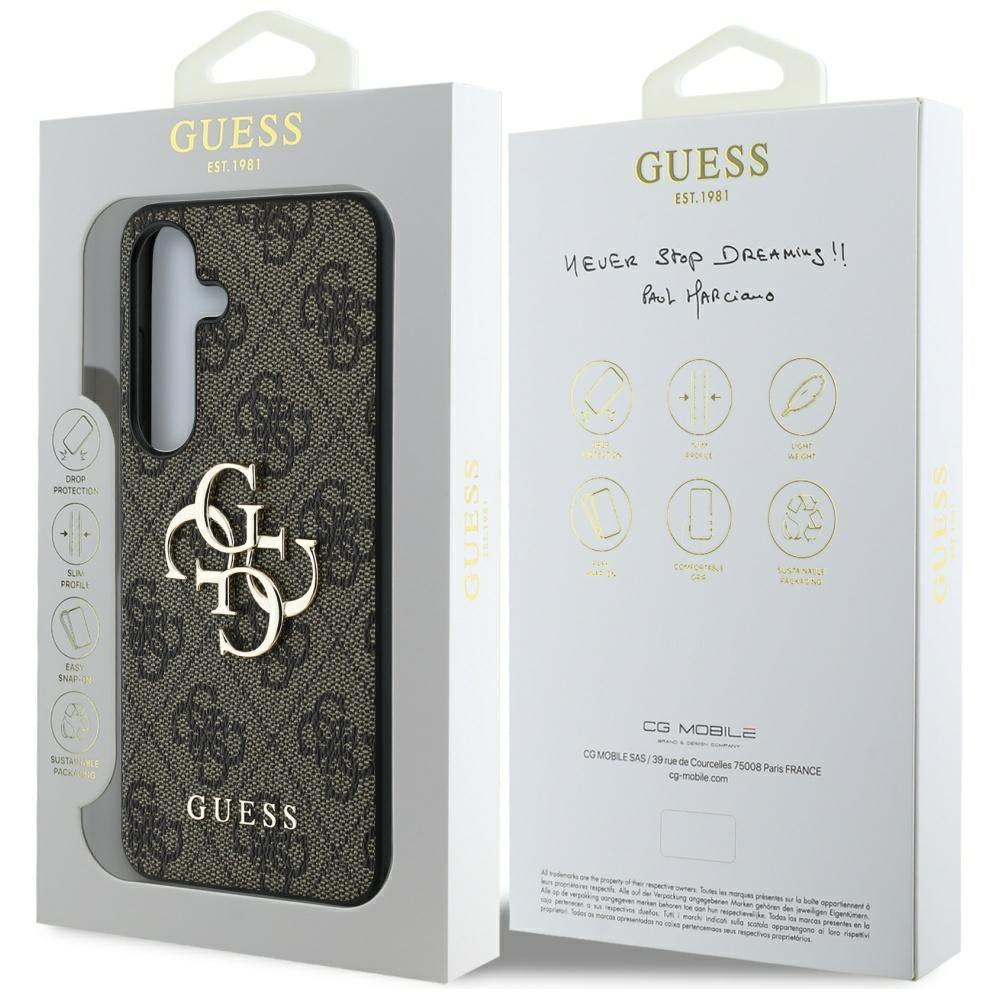 Case for Samsung Galaxy S25+ S936, Guess, 4G Big Logo, Brown