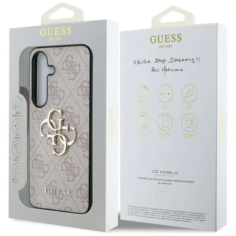 Case for Samsung Galaxy S25+ S936, Guess, 4G Big Logo, Pink