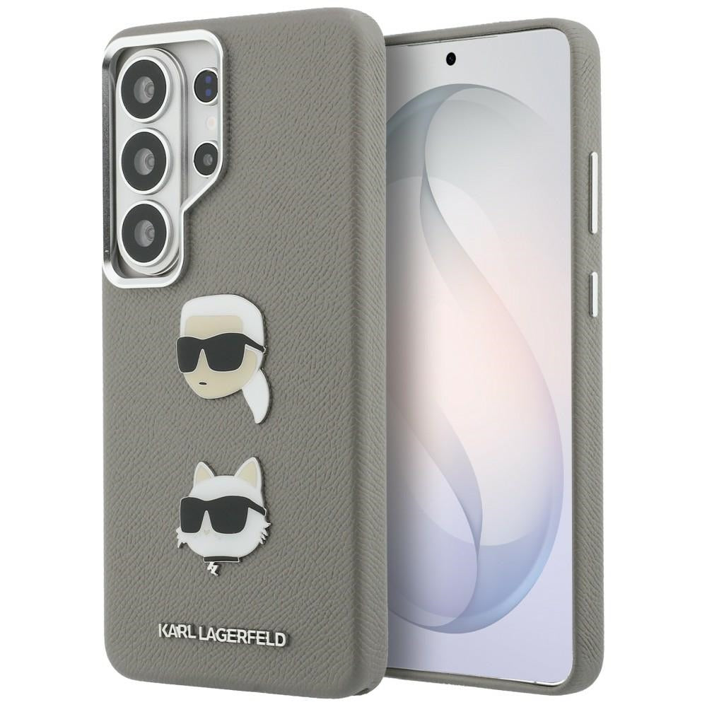 Case for Samsung Galaxy S26 Ultra S948, Karl Lagerfeld, Saffiano Karl & Choupette's Head Pin, Grey