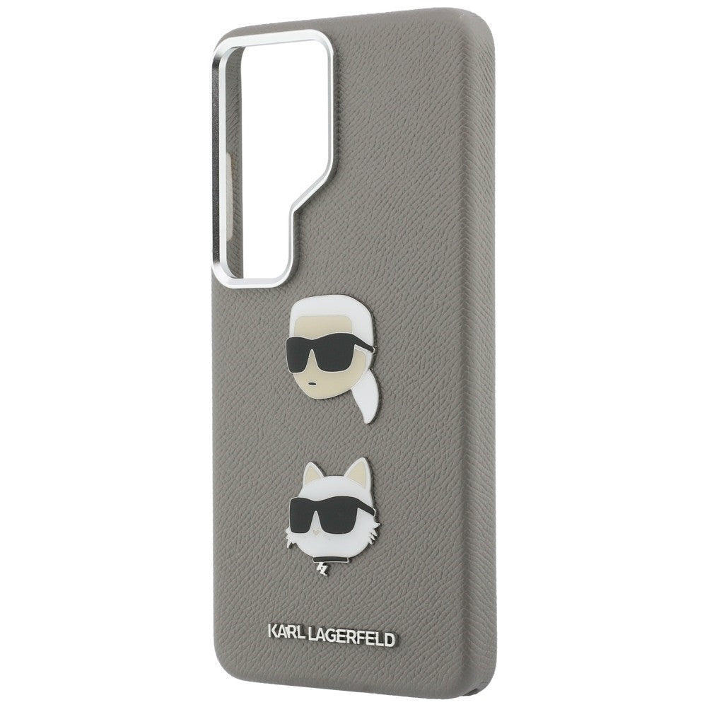 Case for Samsung Galaxy S26 Ultra S948, Karl Lagerfeld, Saffiano Karl & Choupette's Head Pin, Grey