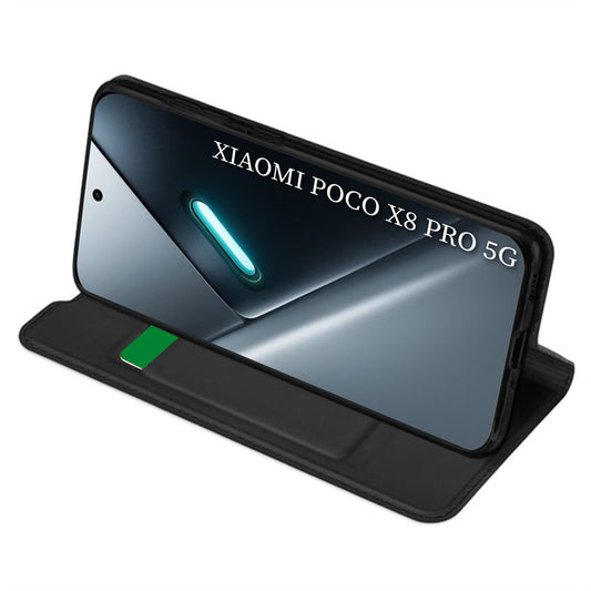 Case for Xiaomi Poco X8 Pro, Techsuit, Magskin Book, Black