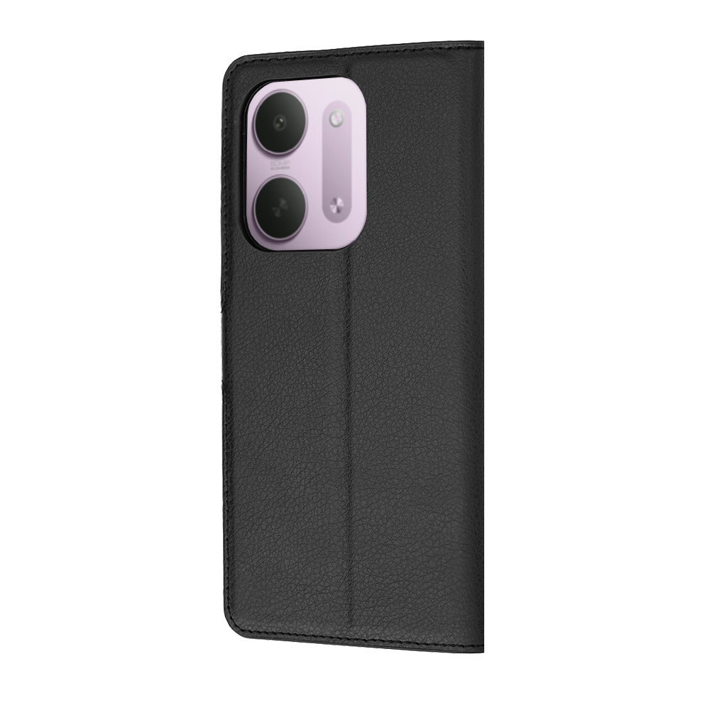 Case for Xiaomi Redmi 17C 5G, Techsuit, Leather Folio, Black