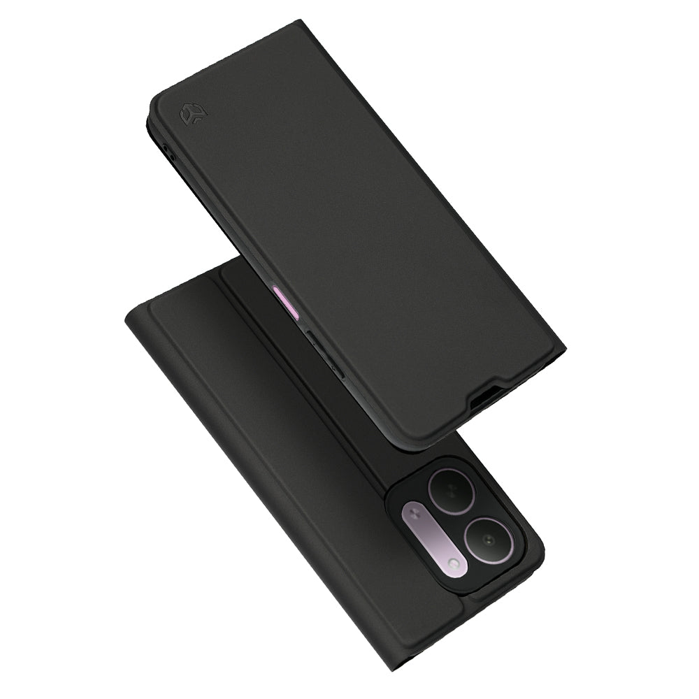 Case for Xiaomi Redmi 17C 5G, Techsuit, Magskin Book, Black