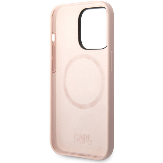 Case for Apple iPhone 14 Pro Max, Karl Lagerfeld, Silicone Karl's Head, Pink