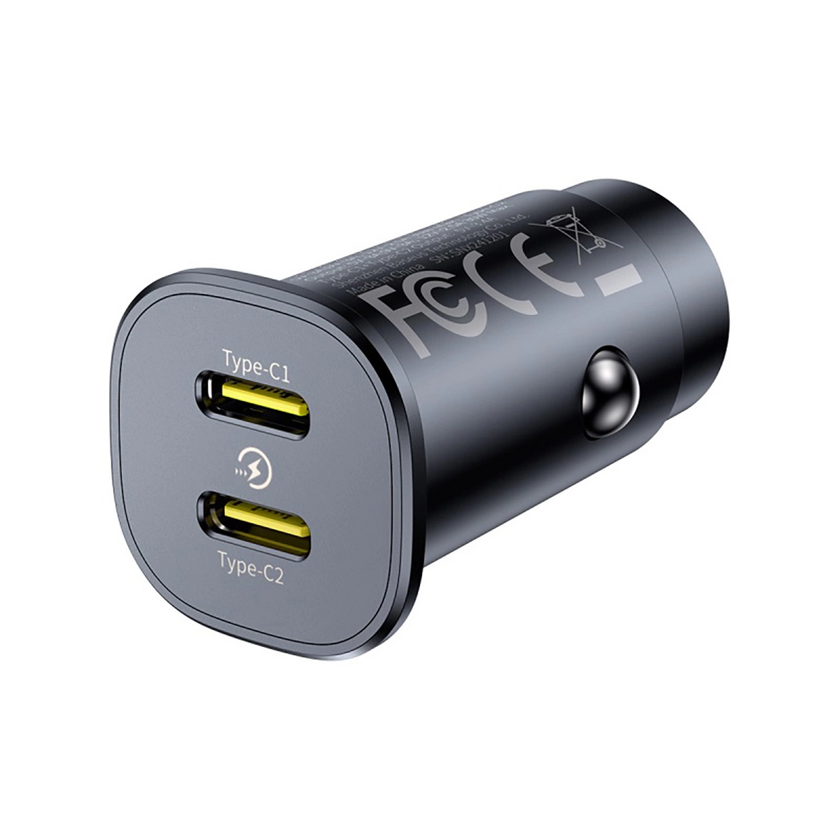 Baseus GoTrip Car Charger, 30W, 3A, 2 x USB-C, Black