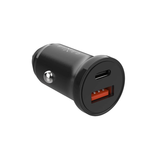 Fixed Auto Charger, 20W, 3A, 1 x USB-A - 1 x USB-C, Black