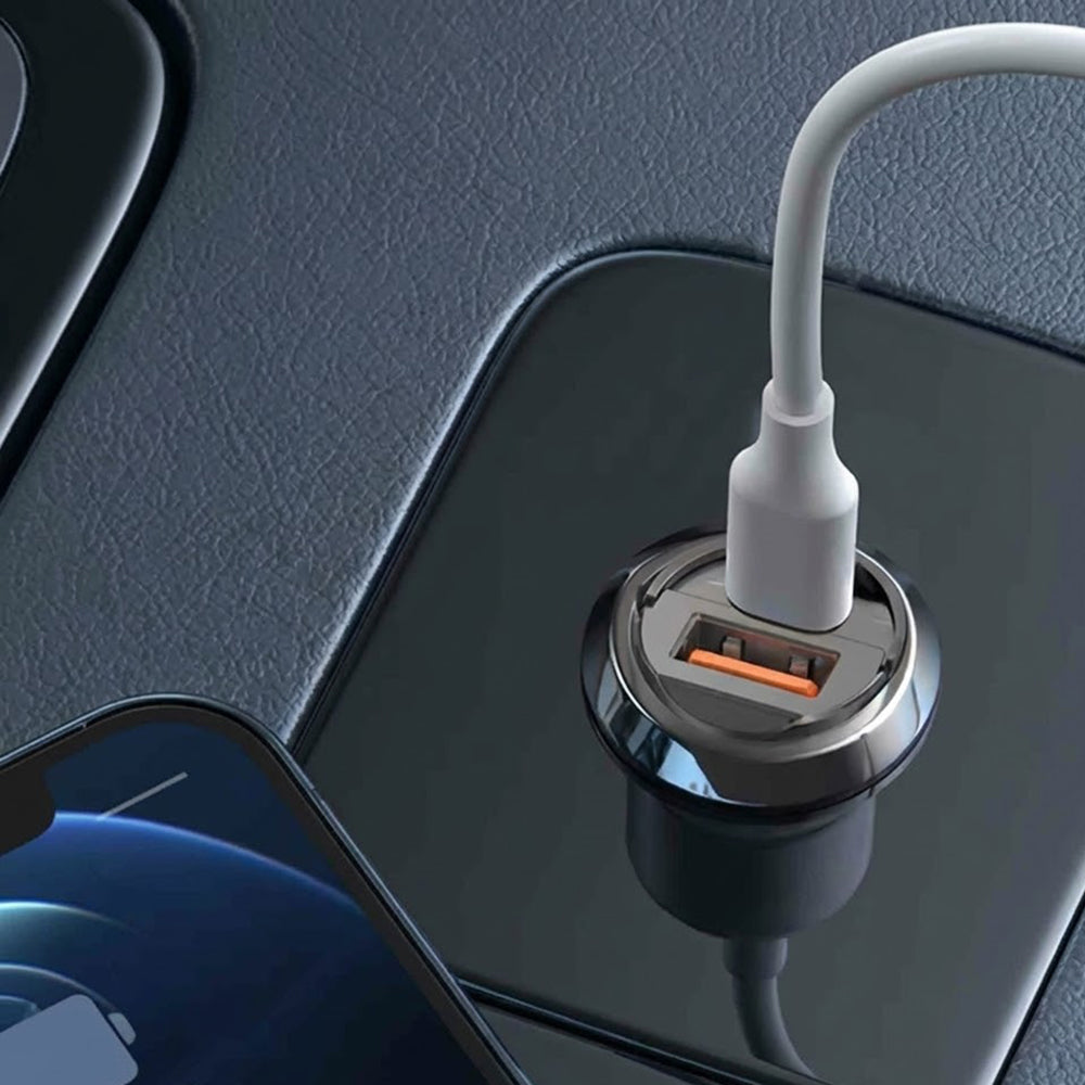 Lito IN-C03 Car Charger, 30W, 3A, 1 x USB-A - 1 x USB-C, Black