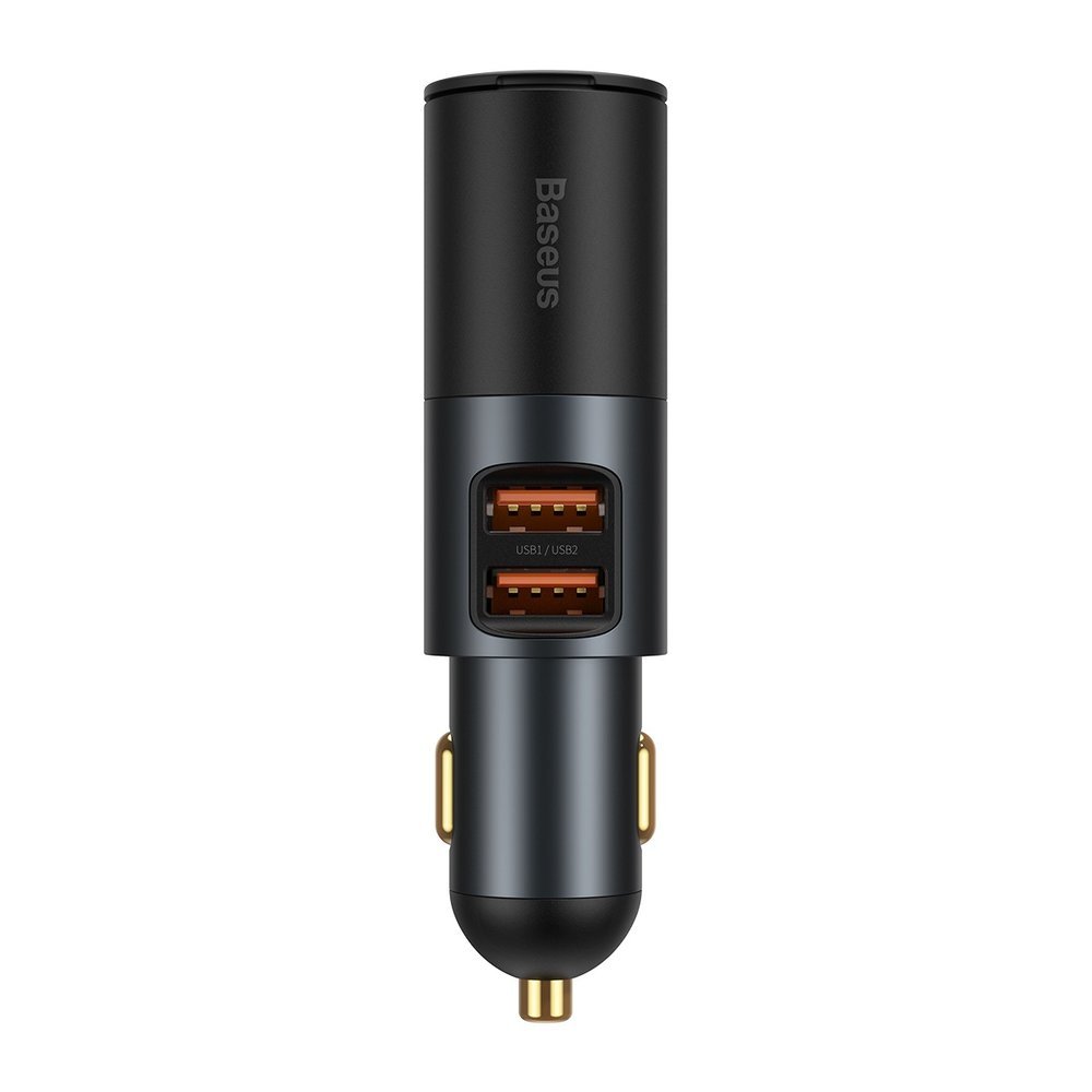 Baseus Share Together Car Charger, 120W, 3A, 1 x Cigarette Lighter Extension - 2 x USB-A, Black CCBT-D0G