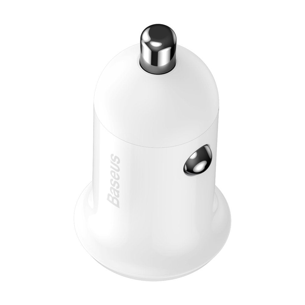Car Charger Baseus Grain Pro, 24W, 2.4A, 2 x USB-A, White CCALLP-02