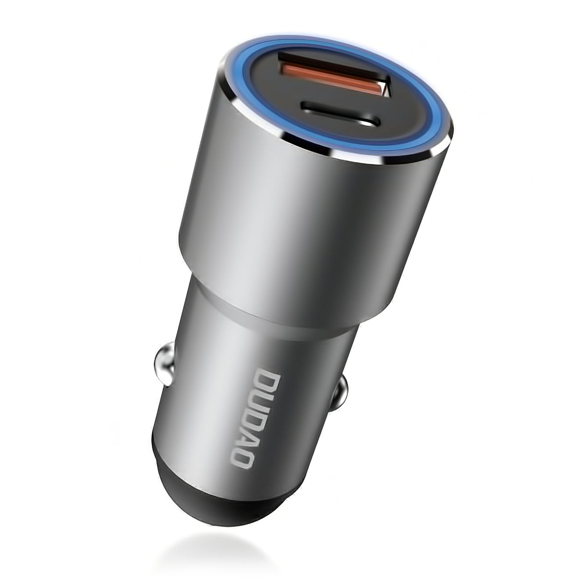 Dudao R4PQ USB Car Charger, 1 X USB - 1 X USB Type-C, 22.5 W, Quick Charge - Power Delivery, Gray